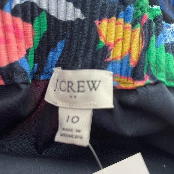 Linen Cotton Blend Skirt Size 10 NWT Lined w/ Elastic Ruffle Waist J Crew Factor - Picture 5 of 9